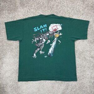 Vintage 90s Lifeforms Gorilla Basketball Slam It Single Stitch T Shirt 2XL
